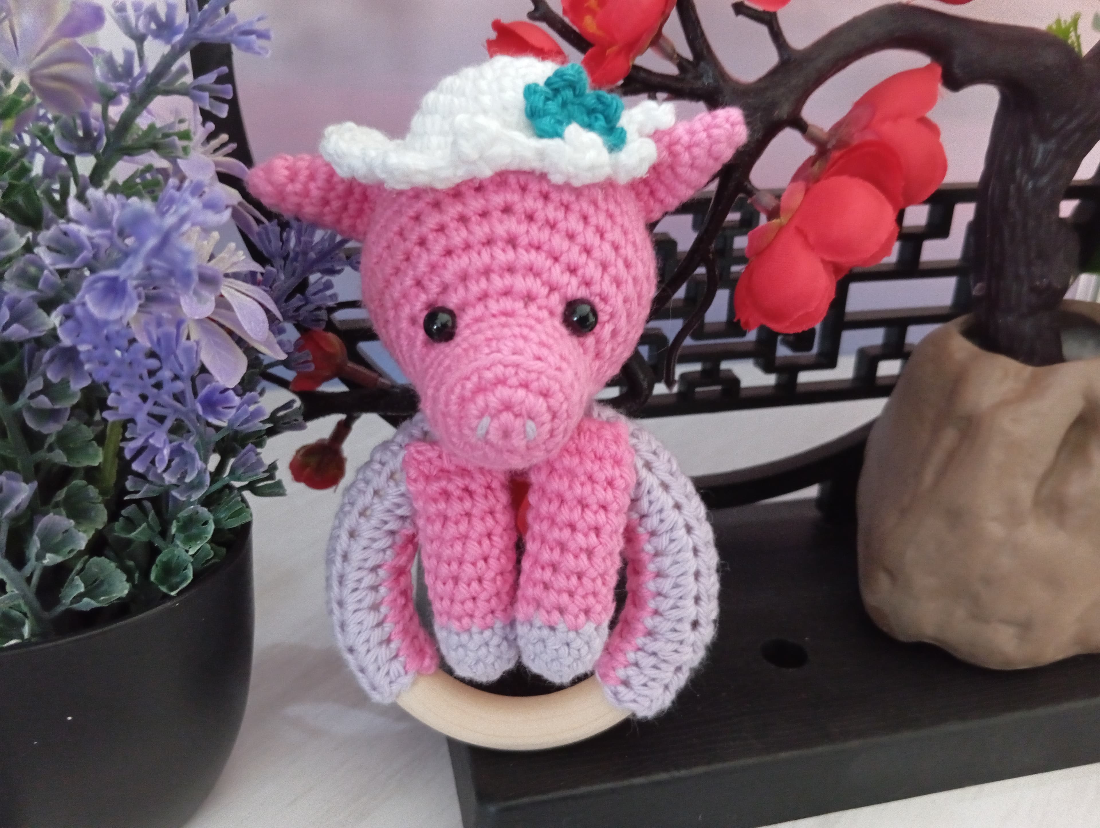 Hochet Cochon rose