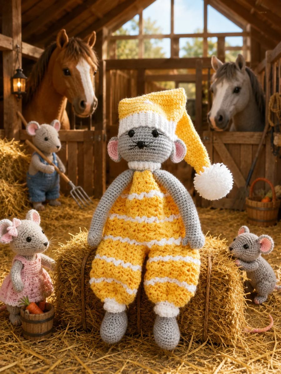Doudou plat souris jaune