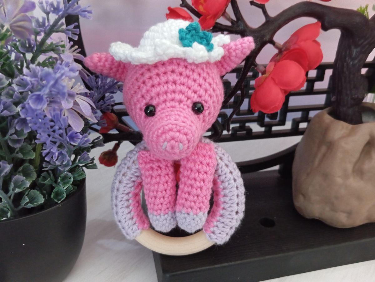 Hochet Cochon rose
